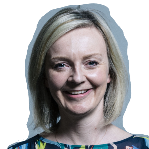 A portrait photo of Liz Truss